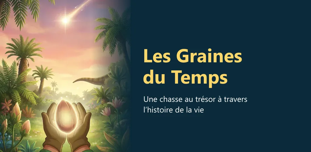 Les Graines du Temps : une Graine lumineuse entre les mains, au temps des dinosaures